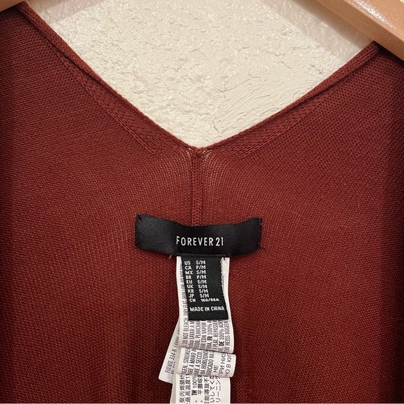 Forever 21 kimono/Cardigan Dark Brick Red OS - Picture 3 of 5